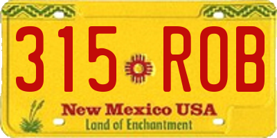NM license plate 315ROB
