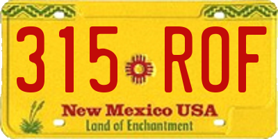 NM license plate 315ROF