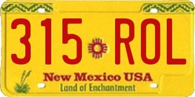 NM license plate 315ROL