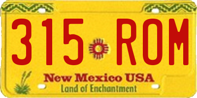 NM license plate 315ROM