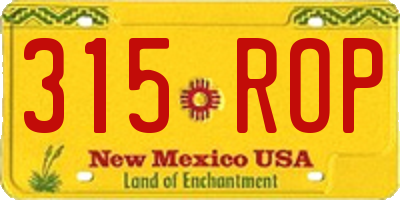 NM license plate 315ROP