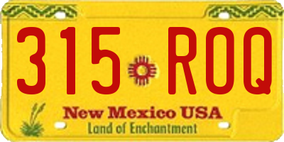 NM license plate 315ROQ