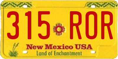 NM license plate 315ROR