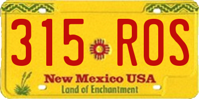 NM license plate 315ROS