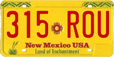 NM license plate 315ROU