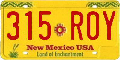 NM license plate 315ROY