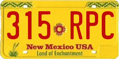 NM license plate 315RPC