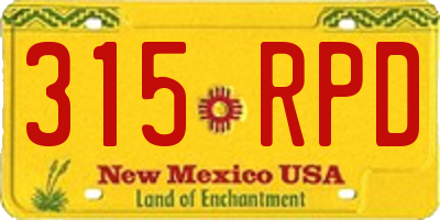 NM license plate 315RPD