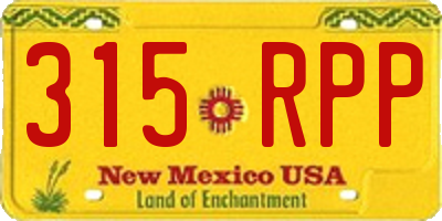 NM license plate 315RPP