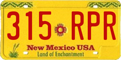 NM license plate 315RPR