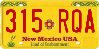 NM license plate 315RQA