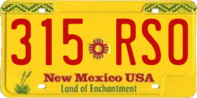 NM license plate 315RSO