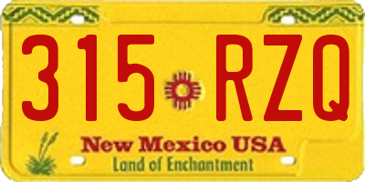 NM license plate 315RZQ