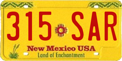 NM license plate 315SAR