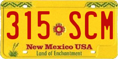 NM license plate 315SCM