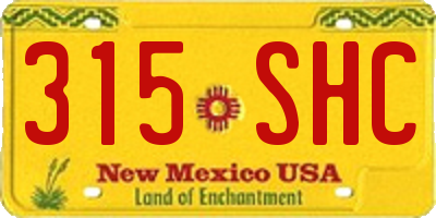 NM license plate 315SHC