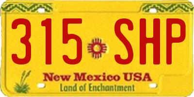 NM license plate 315SHP
