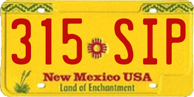 NM license plate 315SIP