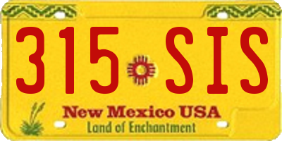 NM license plate 315SIS