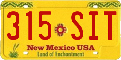NM license plate 315SIT