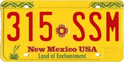 NM license plate 315SSM