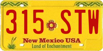 NM license plate 315STW