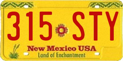 NM license plate 315STY