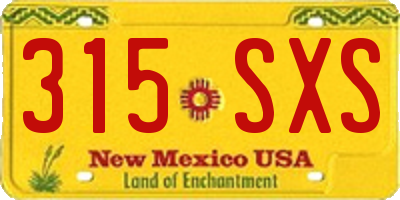 NM license plate 315SXS
