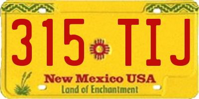 NM license plate 315TIJ