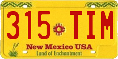 NM license plate 315TIM