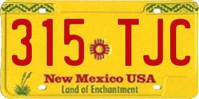 NM license plate 315TJC