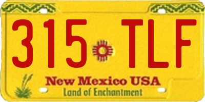 NM license plate 315TLF