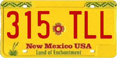 NM license plate 315TLL