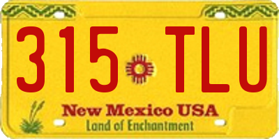 NM license plate 315TLU
