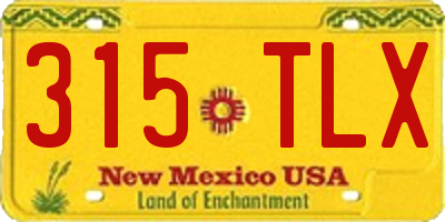 NM license plate 315TLX