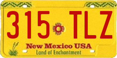 NM license plate 315TLZ