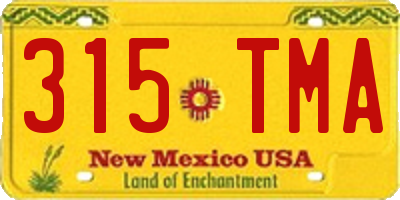 NM license plate 315TMA