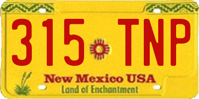 NM license plate 315TNP