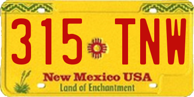 NM license plate 315TNW