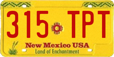 NM license plate 315TPT