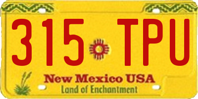 NM license plate 315TPU