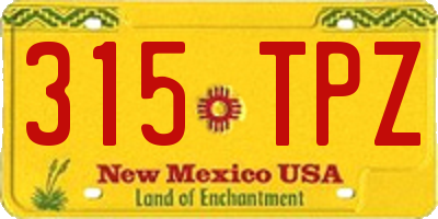 NM license plate 315TPZ