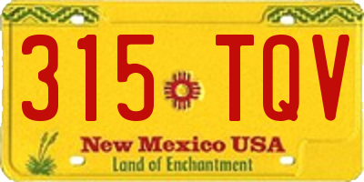 NM license plate 315TQV