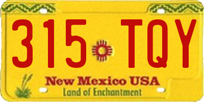 NM license plate 315TQY
