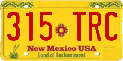 NM license plate 315TRC