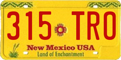 NM license plate 315TRO