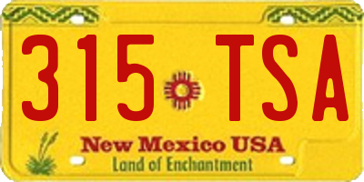NM license plate 315TSA