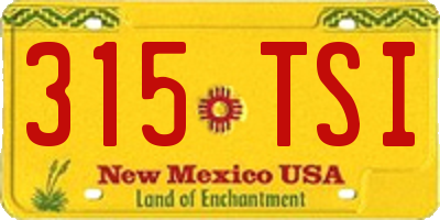 NM license plate 315TSI