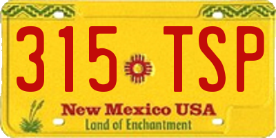 NM license plate 315TSP