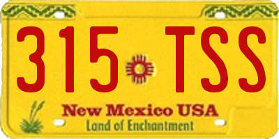 NM license plate 315TSS